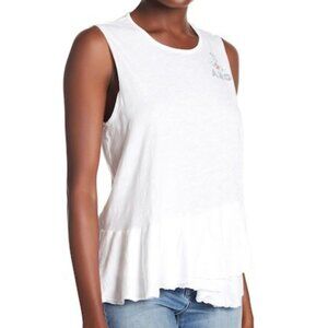NWOT SUNDRY ANTHROPOLOGIE Ti Amo Love Peplum Tank Top Sleeveless Cotton Sundry 4